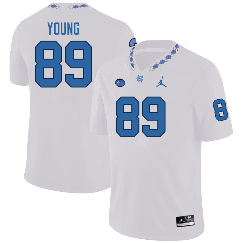 Men #89 Jake Young North Carolina Tar Heels College Football Jerseys Sale-White